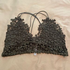 Free People Intimately free crocheted bralette (L) EUC